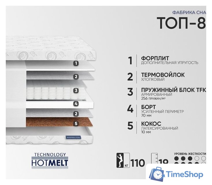 Матрас Фабрика сна Топ-8 80x160 - Изображение №2 — Интернет-магазин Time-Shop