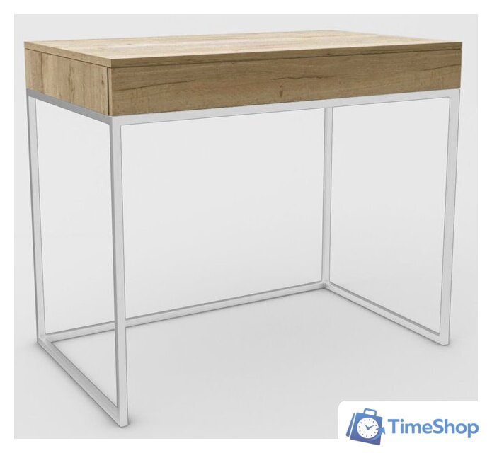 Туалетный столик без зеркала Hype Mebel Авелин 90x40 (белый/дуб галифакс натуральный) - Изображение №1 — Интернет-магазин Time-Shop