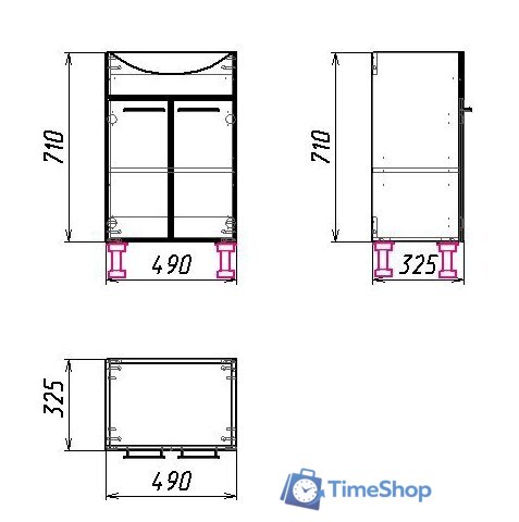  Гамма Тумба 22 оф8 - у50 с умывальником (белый) - Изображение №2 — Интернет-магазин Time-Shop
