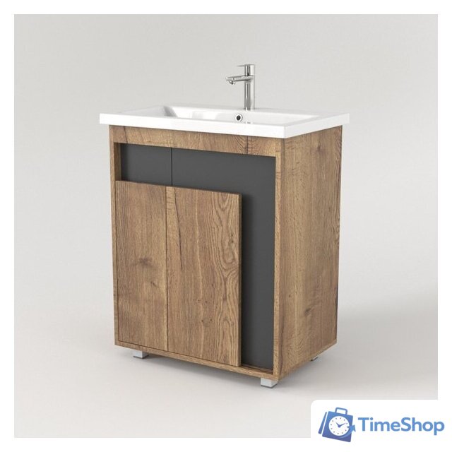  Дабер Тумба под умывальник 015 70 Т15.7.0.22 (дуб галифакс/серый) - Изображение №2 — Интернет-магазин Time-Shop
