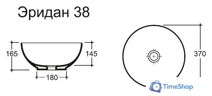 Умывальник Керамин Эридан 38 (белый) - Изображение №4 — Интернет-магазин Time-Shop