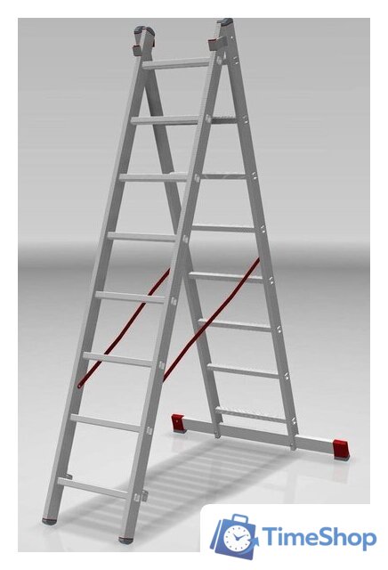Лестница-стремянка Новая высота NV 522 двухсекционная индустриальная 2x8 ступеней - Изображение №3 — Интернет-магазин Time-Shop