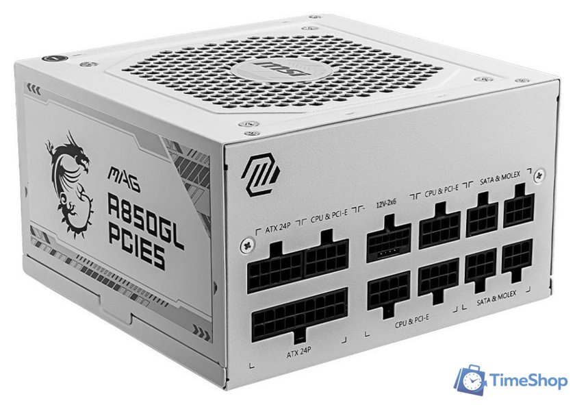 Блок питания MSI MAG A850GL PCIE5 WHITE - Изображение №1 — Интернет-магазин Time-Shop
