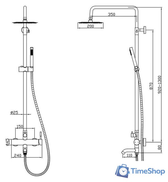 Душевая система  Floracio F.30111.GM - Изображение №3 — Интернет-магазин Time-Shop