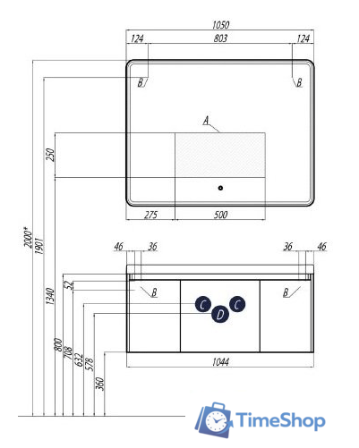  Акватон Тумба под умывальник Шерилл 105 1A206301SH010 - Изображение №2 — Интернет-магазин Time-Shop
