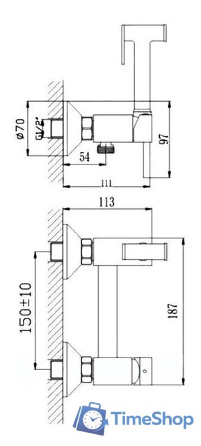 Гигиенический душ Haiba HB5510-4 (бронза) - Изображение №2 — Интернет-магазин Time-Shop