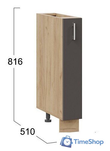 Шкаф напольный Трия Габриэлла 1Н15К (дуб крафт золотой/муссон) - Изображение №3 — Интернет-магазин Time-Shop