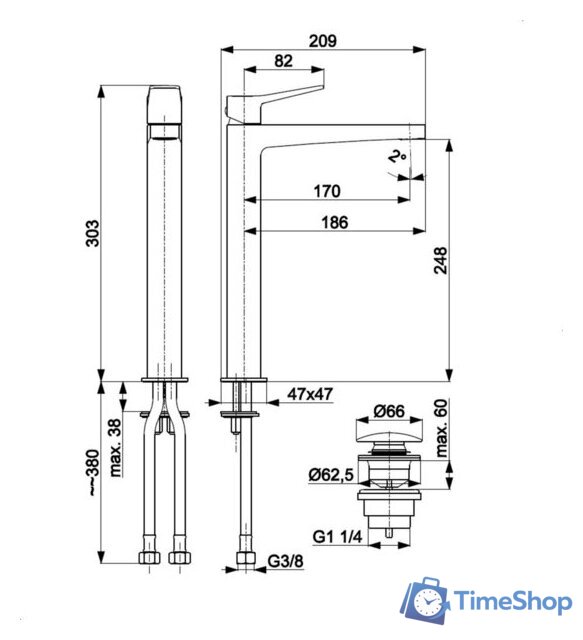 Смеситель KFA Armatura Malaga 452271281 - Изображение №5 — Интернет-магазин Time-Shop