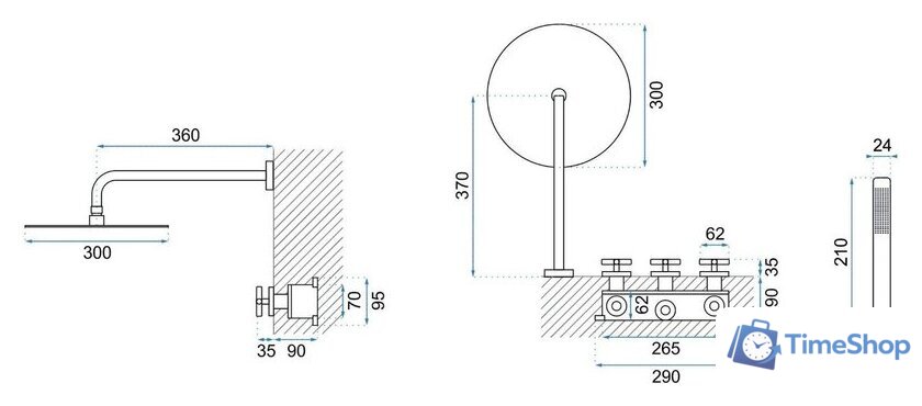 Душевая система  Rea Exit REA-P8000 (черный) - Изображение №4 — Интернет-магазин Time-Shop