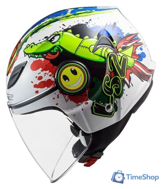 Мотошлем LS2 OF602 Funny Croco (S, белый глянцевый) - Изображение №4 — Интернет-магазин Time-Shop