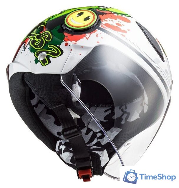 Мотошлем LS2 OF602 Funny Croco (S, белый глянцевый) - Изображение №3 — Интернет-магазин Time-Shop