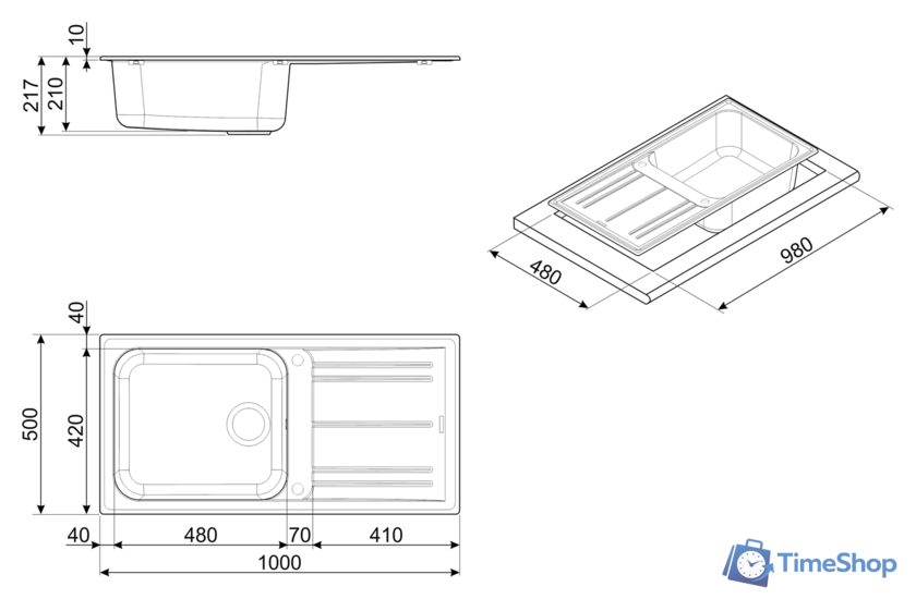 Кухонная мойка Smeg LZ150P - Изображение №2 — Интернет-магазин Time-Shop