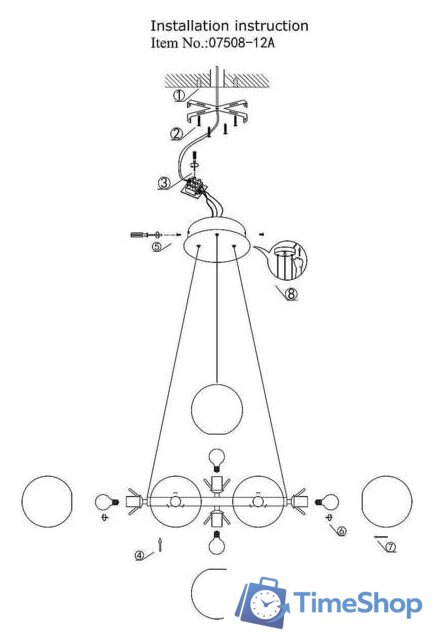 Подвесная люстра Kinklight Сида 07508-12,20 - Изображение №3 — Интернет-магазин Time-Shop