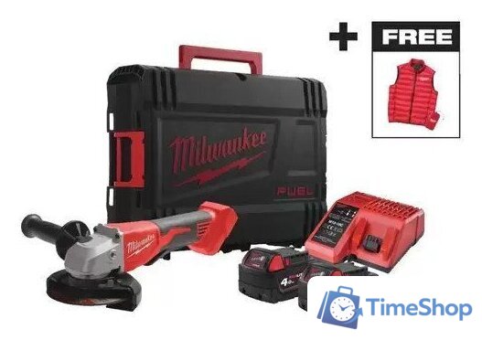 Угловая шлифмашина Milwaukee BLSAG125XPDMC-402X 4933499460 (с 2-мя АКБ, кейс) - Изображение №1 — Интернет-магазин Time-Shop