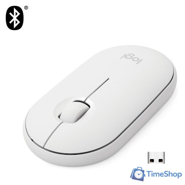 Мышь Logitech M350 Pebble (белый) - Изображение №2 — Интернет-магазин Time-Shop