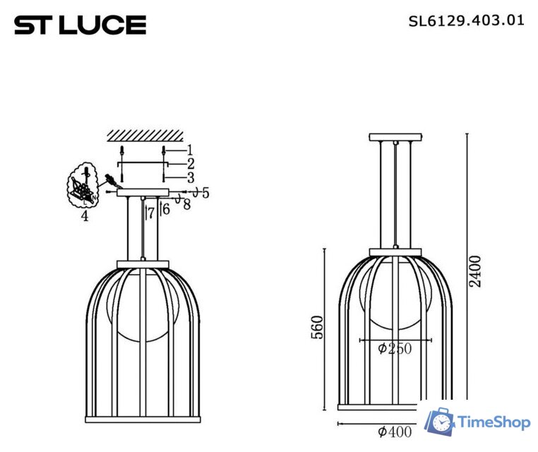 Подвесная люстра ST Luce SL6129.403.01 - Изображение №4 — Интернет-магазин Time-Shop