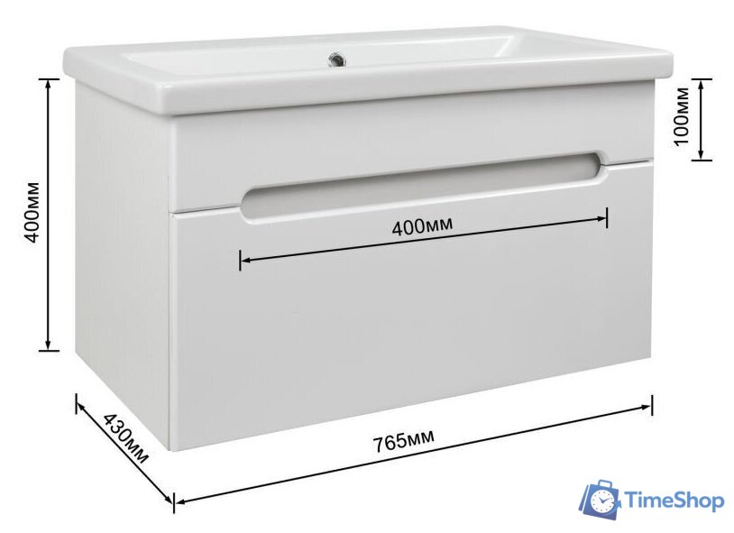  Doratiz Тумба под умывальник Магнолия 80 9912.655 (белый) - Изображение №6 — Интернет-магазин Time-Shop