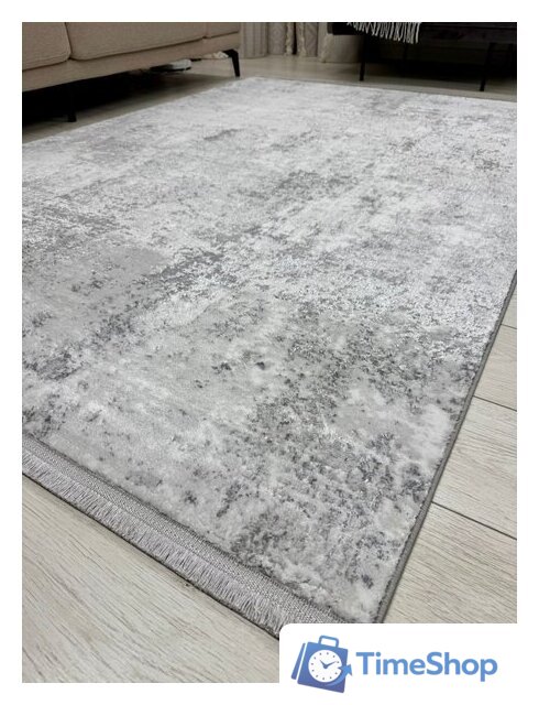 Ковер для жилой комнаты Radjab Carpet Беллуччи Прямоугольник HL 616 12730 (2x4, Grey) - Изображение №7 — Интернет-магазин Time-Shop