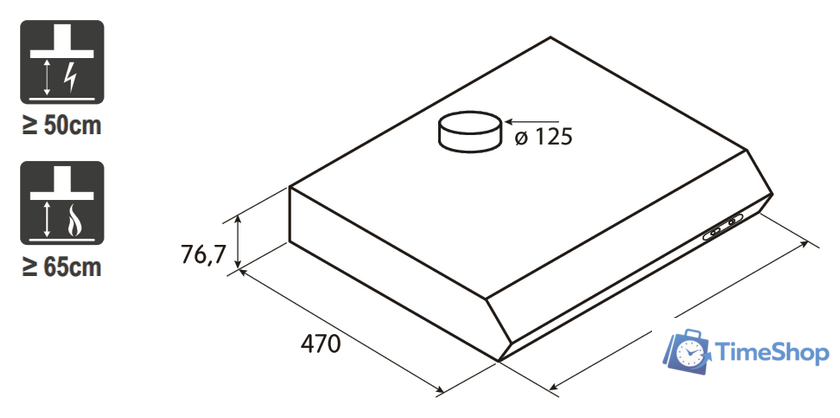 Кухонная вытяжка Jetair Light WH/F/60 (PRF0094435) - Изображение №3 — Интернет-магазин Time-Shop