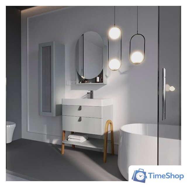  Lauter Шкаф с зеркалом Estel 50 (светло-серый полуматовый) - Изображение №3 — Интернет-магазин Time-Shop