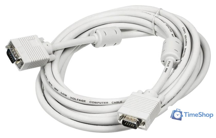 Кабель Ningbo CAB016S-5M VGA - VGA (5 м, серый) - Изображение №1 — Интернет-магазин Time-Shop