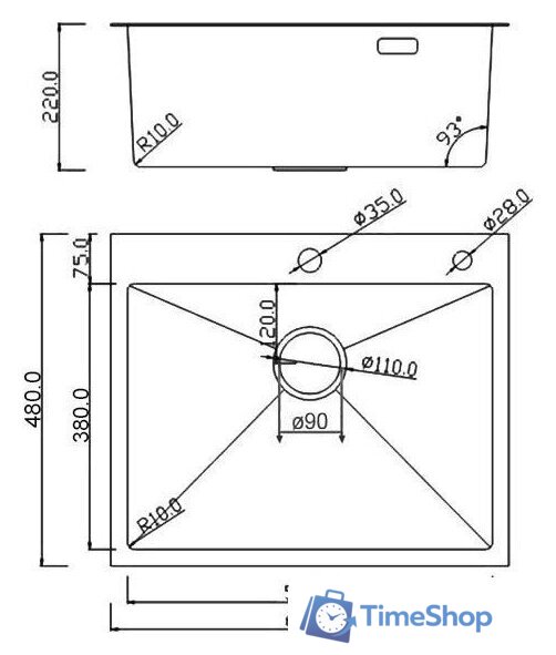 Кухонная мойка Roxen Simple 560220-60B-V графит/текстурная PVD покрытие (с коландером и дозатором) - Изображение №17 — Интернет-магазин Time-Shop