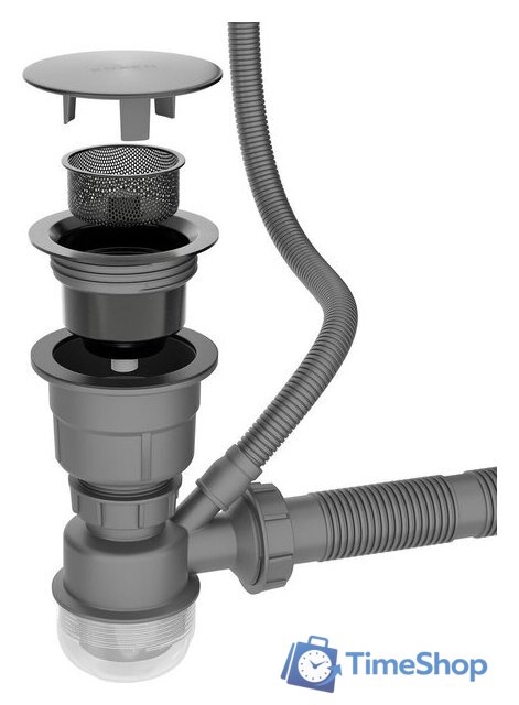 Кухонная мойка Roxen Simple 560220-60B-V графит/текстурная PVD покрытие (с коландером и дозатором) - Изображение №16 — Интернет-магазин Time-Shop