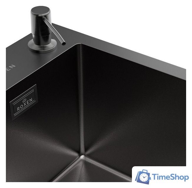 Кухонная мойка Roxen Simple 560220-60B-V графит/текстурная PVD покрытие (с коландером и дозатором) - Изображение №11 — Интернет-магазин Time-Shop