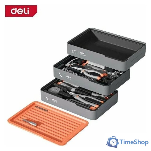 Набор домашнего мастера Deli H1001-ADE (15 предметов) - Изображение №3 — Интернет-магазин Time-Shop
