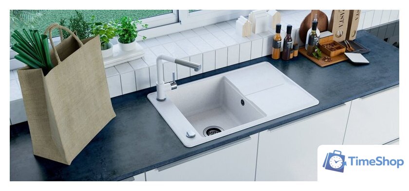 Кухонная мойка Aquasanita Bella SQB101AW (alba 710) - Изображение №10 — Интернет-магазин Time-Shop