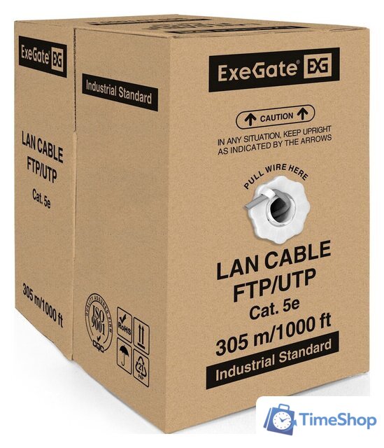 Кабель ExeGate UTP4-C5e-CU-S25-IN -LSZH-GR-305 UTP - Изображение №2 — Интернет-магазин Time-Shop