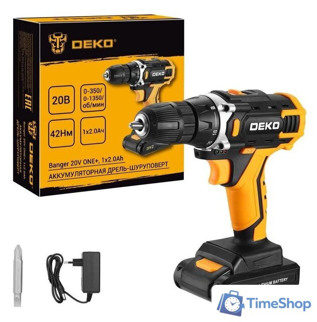 Дрель-шуруповерт Deko Banger 20V ONE+ 083-1116 (с 1-им АКБ) - Изображение №1 — Интернет-магазин Time-Shop