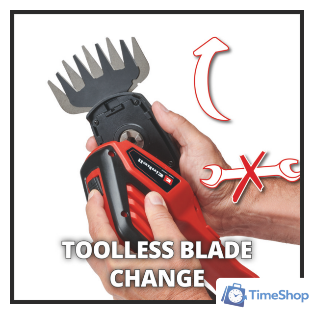 Кусторез + ножницы Einhell GE-CG 18/100 Li T-Solo 3410310 (без АКБ) - Изображение №3 — Интернет-магазин Time-Shop