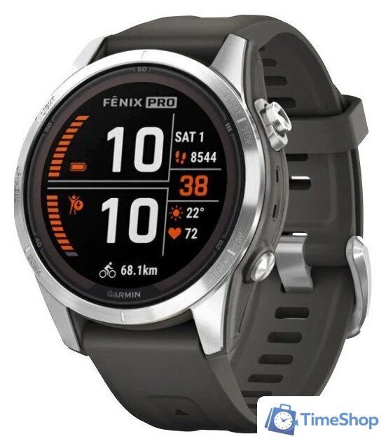 Умные часы Garmin Fenix 7S Pro Solar (серебро/графит) - Изображение №1 — Интернет-магазин Time-Shop