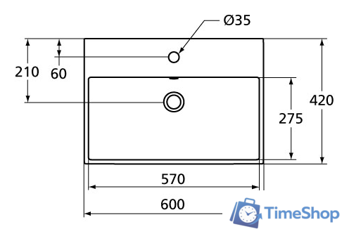 Умывальник Ideal Standard Strada K077801 60x42 - Изображение №5 — Интернет-магазин Time-Shop