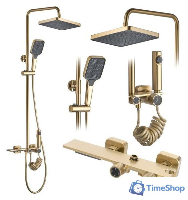 Душевая система  Rea Helix Matt Gold REA-P6621 - Изображение №1 — Интернет-магазин Time-Shop