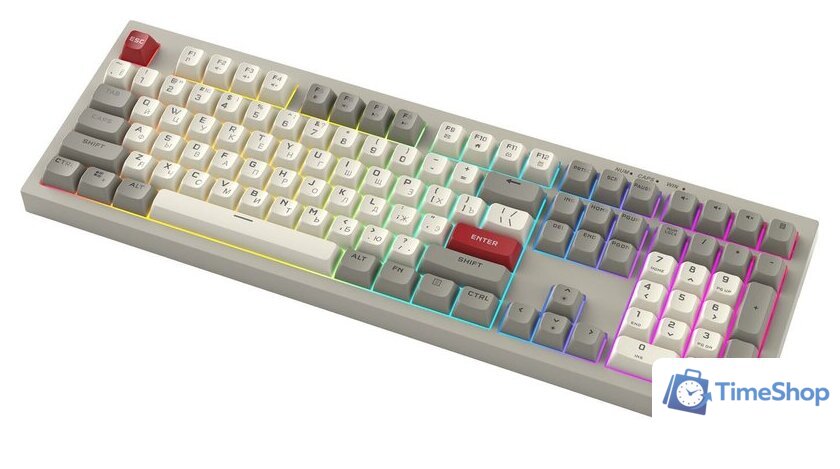 Клавиатура Ritmix RKB-508BL (серый/белый) - Изображение №3 — Интернет-магазин Time-Shop