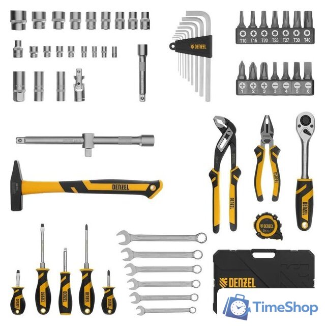 Набор домашнего мастера Denzel 15801 (64 предмета) - Изображение №2 — Интернет-магазин Time-Shop