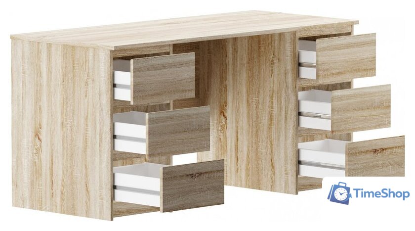 Стол Mio Tesoro Кастор 6 ящиков 151x65 2.03.06.040.3 (дуб сонома) - Изображение №3 — Интернет-магазин Time-Shop