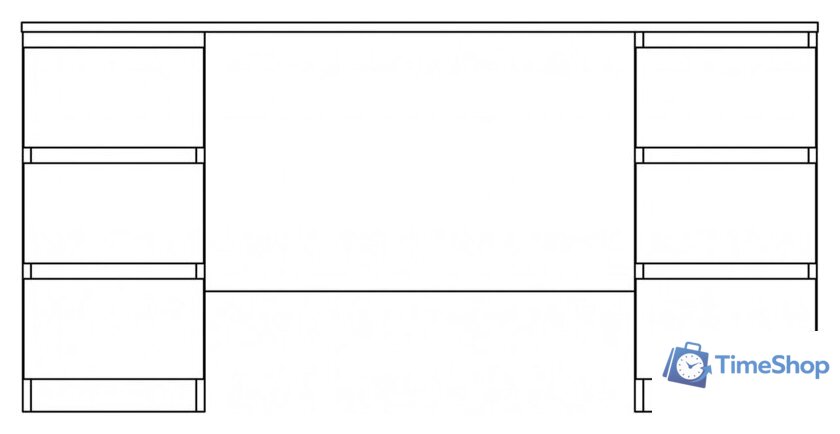 Стол Mio Tesoro Кастор 6 ящиков 151x65 2.03.06.040.3 (дуб сонома) - Изображение №6 — Интернет-магазин Time-Shop