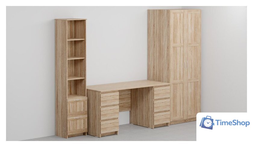 Стол Mio Tesoro Кастор 6 ящиков 151x65 2.03.06.040.3 (дуб сонома) - Изображение №4 — Интернет-магазин Time-Shop