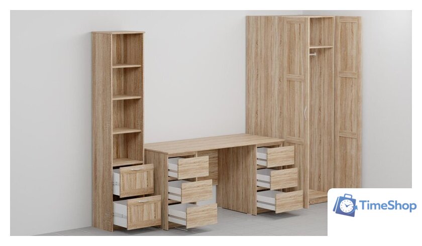 Стол Mio Tesoro Кастор 6 ящиков 151x65 2.03.06.040.3 (дуб сонома) - Изображение №5 — Интернет-магазин Time-Shop