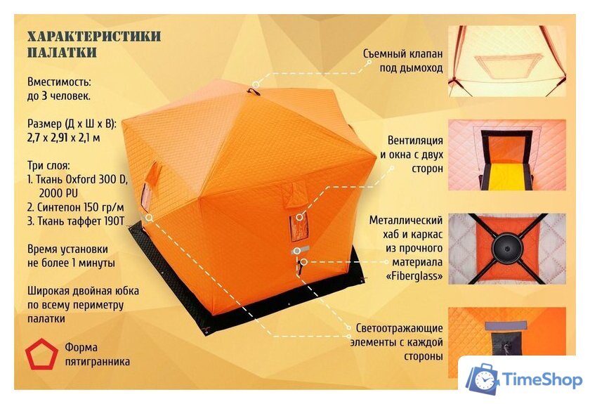 Палатка для зимней рыбалки Ex-Pro Winter Иглу 7EXWРHCA (камуфляж) - Изображение №21 — Интернет-магазин Time-Shop