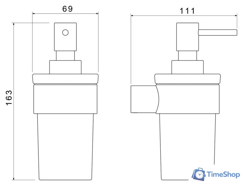 Дозатор для жидкого мыла Aquatek Лира AQ4405MB (матовый черный) - Изображение №5 — Интернет-магазин Time-Shop