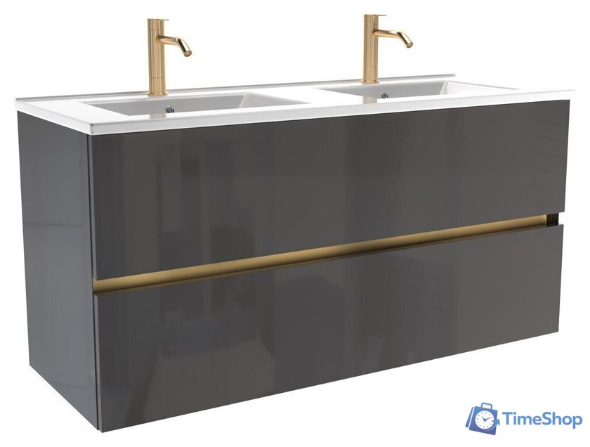  ЗОВ Тумба под умывальник Лира 120 L120MWFMLGVG (графель глянец) - Изображение №1 — Интернет-магазин Time-Shop