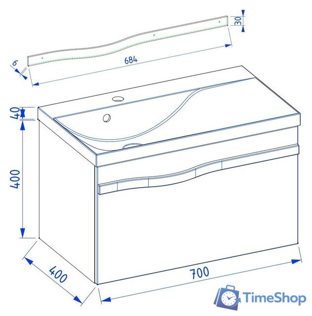  Lauter Тумба под умывальник Eva 69 (гранатовый полуматовый, ручка из матовой стали) - Изображение №8 — Интернет-магазин Time-Shop