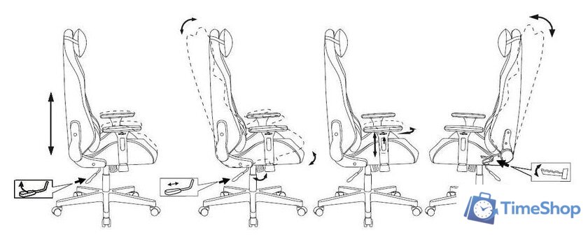 Игровое (геймерское) кресло Zombie Driver (черный/красный) - Изображение №13 — Интернет-магазин Time-Shop