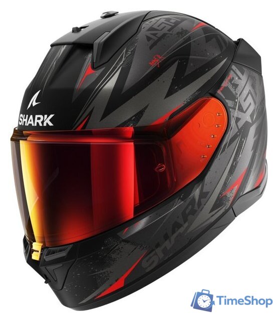 Мотошлем Shark D-Skwal 3 Blast-R (р. L, черный/серый/красный) - Изображение №1 — Интернет-магазин Time-Shop