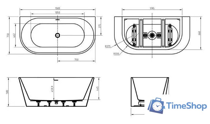 Ванна BelBagno BB710-1500-750 - Изображение №3 — Интернет-магазин Time-Shop
