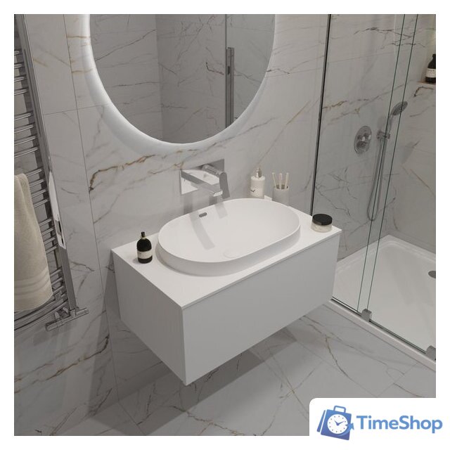  ЗОВ Тумба с умывальником Кито 100 K100LW0MWM-LDSPW6002 (белый матовый) - Изображение №1 — Интернет-магазин Time-Shop